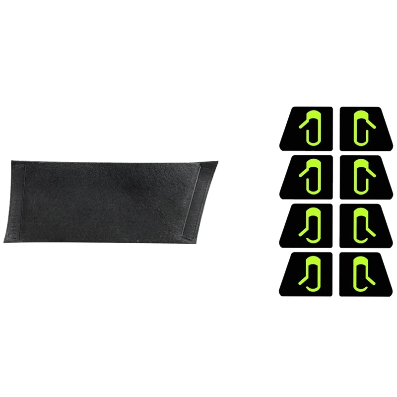 

8Pcs Car Door Open Exit Luminous Button Sticker with ​1Pcs Car Trunk Side Storage Organizer Board,for Tesla Model 3