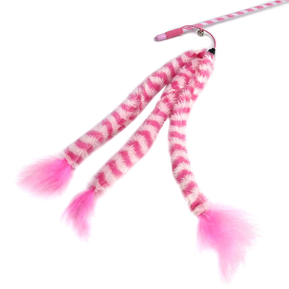 /Blue/Purple Plush Interactive Pet Cat Feather Toy Funny Stick Wand With Bell | Дом и сад