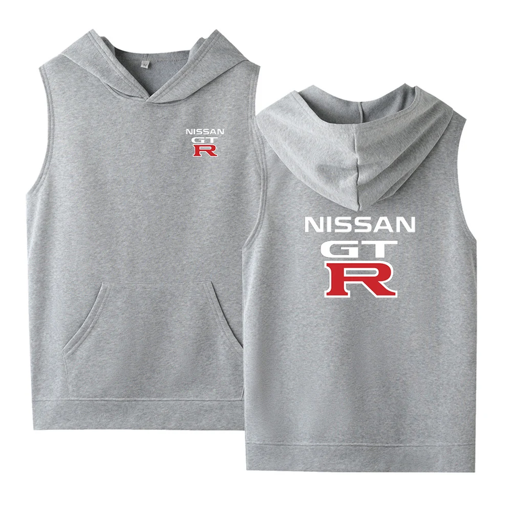 

2021 New GTR Customize Casual Sleeveless Sweatshirts Cotton Vest Print College Man's Comfortable Hoodies