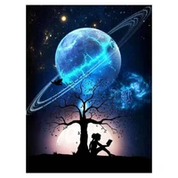 diamond painting with square rhinestones pictures of universe moon diamond mosaic embroidery romantic love home decor wg987