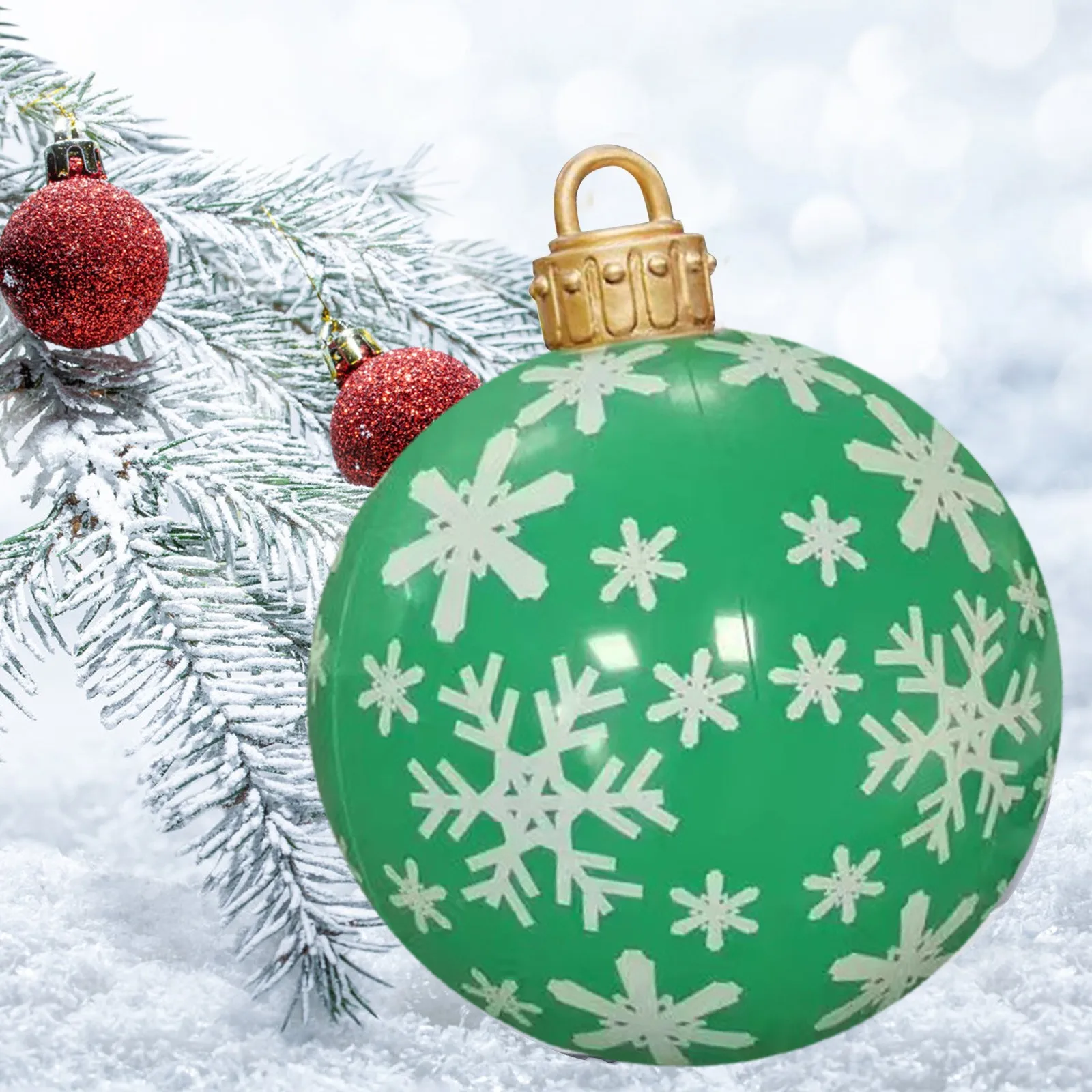 

Christmas Ornaments 23.6 Inch Christmas Balls Outdoor Atmosphere PVC Inflatable Toys For Home Festive Gift Balls Outdoor Statue