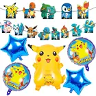 Воздушные шары Pikachu из японского аниме латексной фольги, шар на день рождения, баннер, Покемон, эльфовечерние
