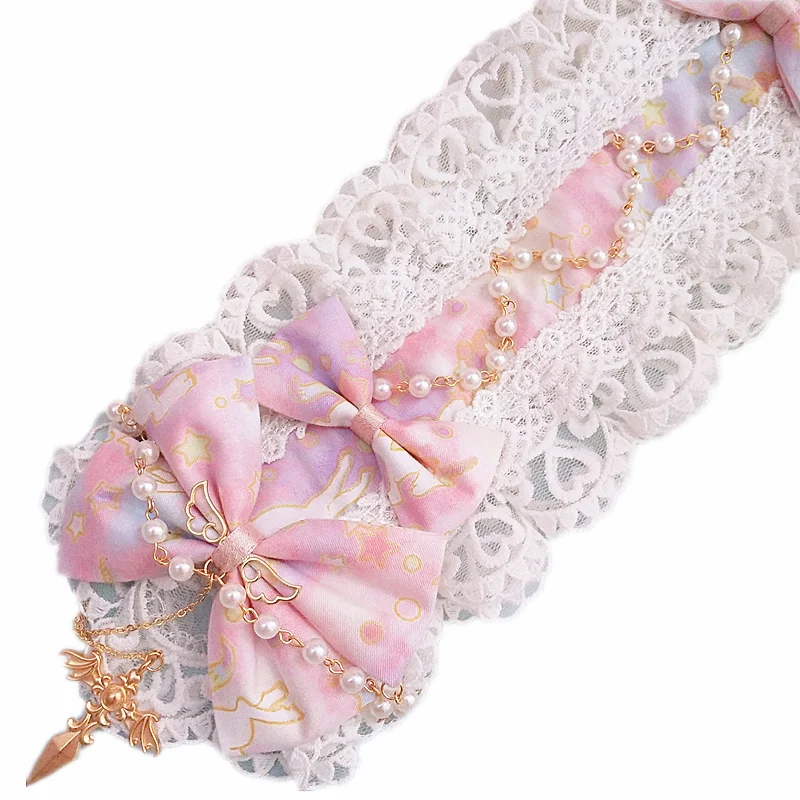 

Japanese Original Chinese Style Handmade Lolita Girls Headband Young Girl KC Lace Bowknot Tassel Soft Sister Cute Headdress