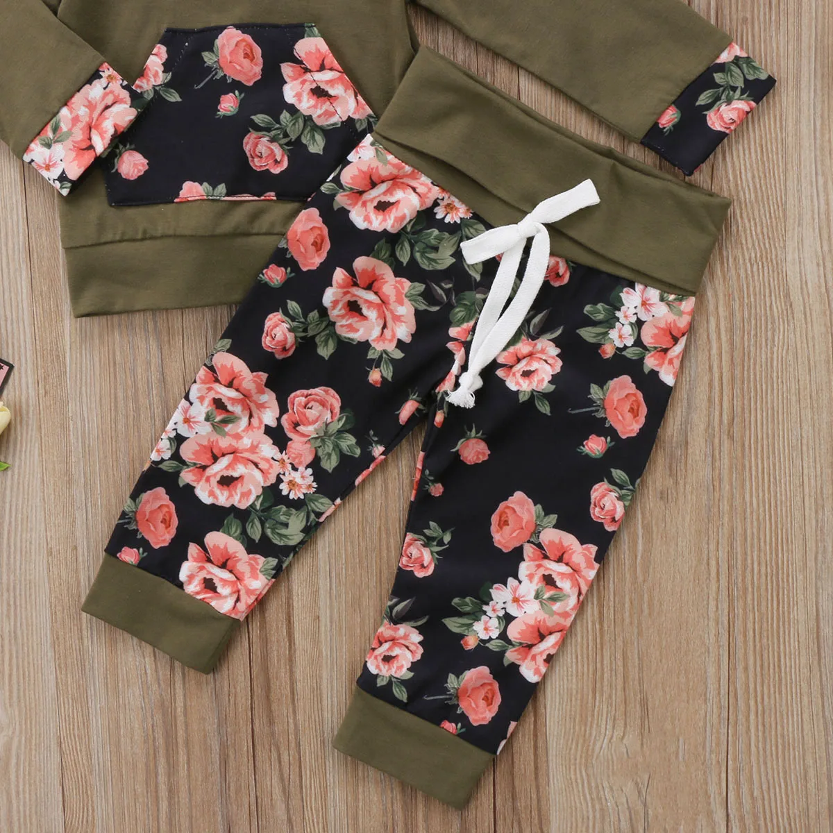 

Toddler Newborn Infant Baby Girls Clothes Set Long Sleeve Hooded Tops Pants Outfits