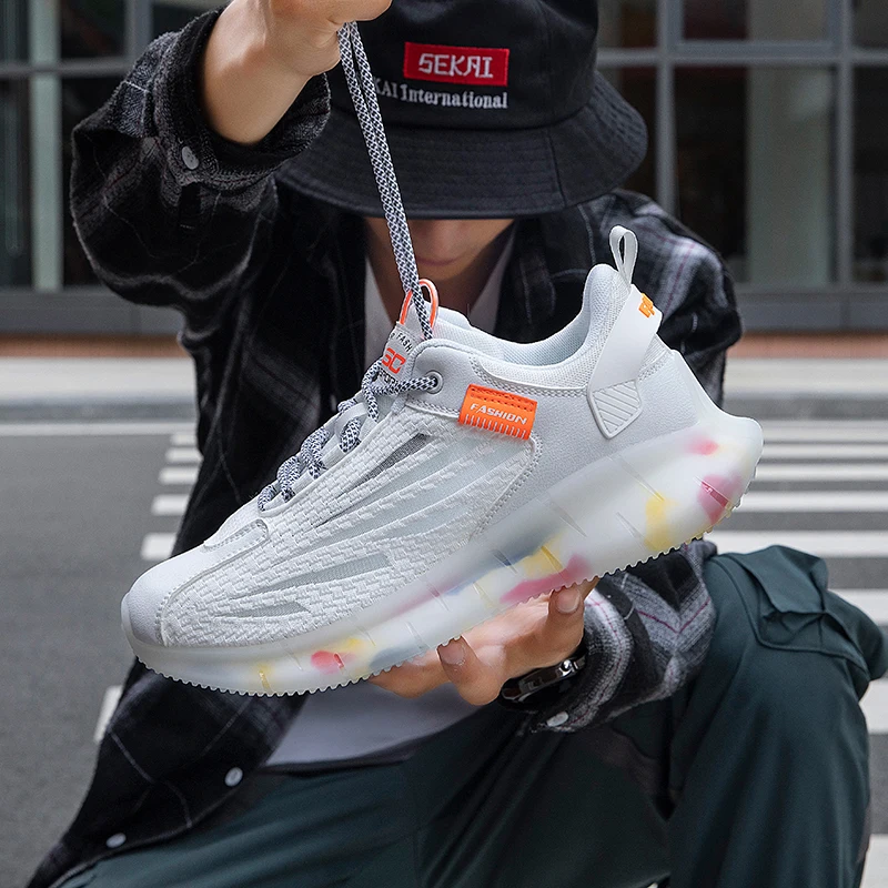 Кроссовки мужские беговые из дышащей сетчатой ткани высокого качества - купить