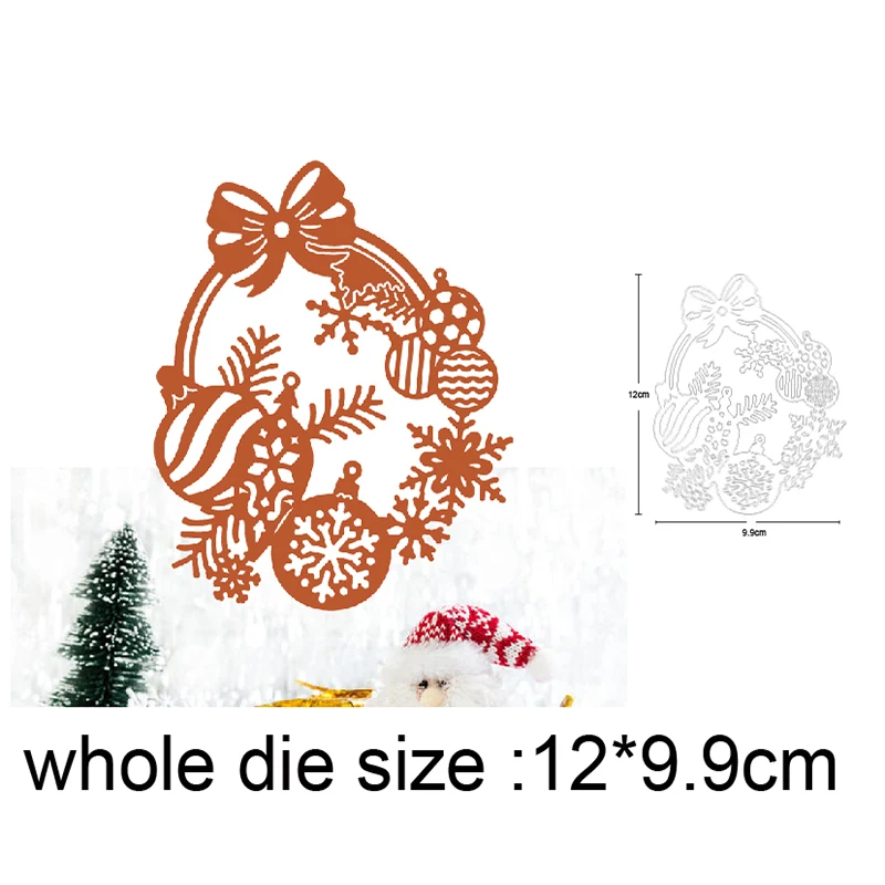 

Christmas Flowers Dies Background Metal Cutting Die Photo Album Paper Card Template Stencils for Diy Scrapbooking Embossing Mold
