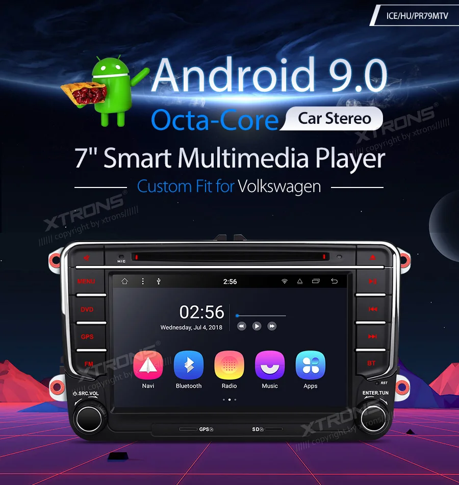 XTRONS " Android 9,0 Восьмиядерный автомобильный dvd-плеер gps для Volkswagen Vento Transporter Multivan Tiguan caddy для сиденья для skoda