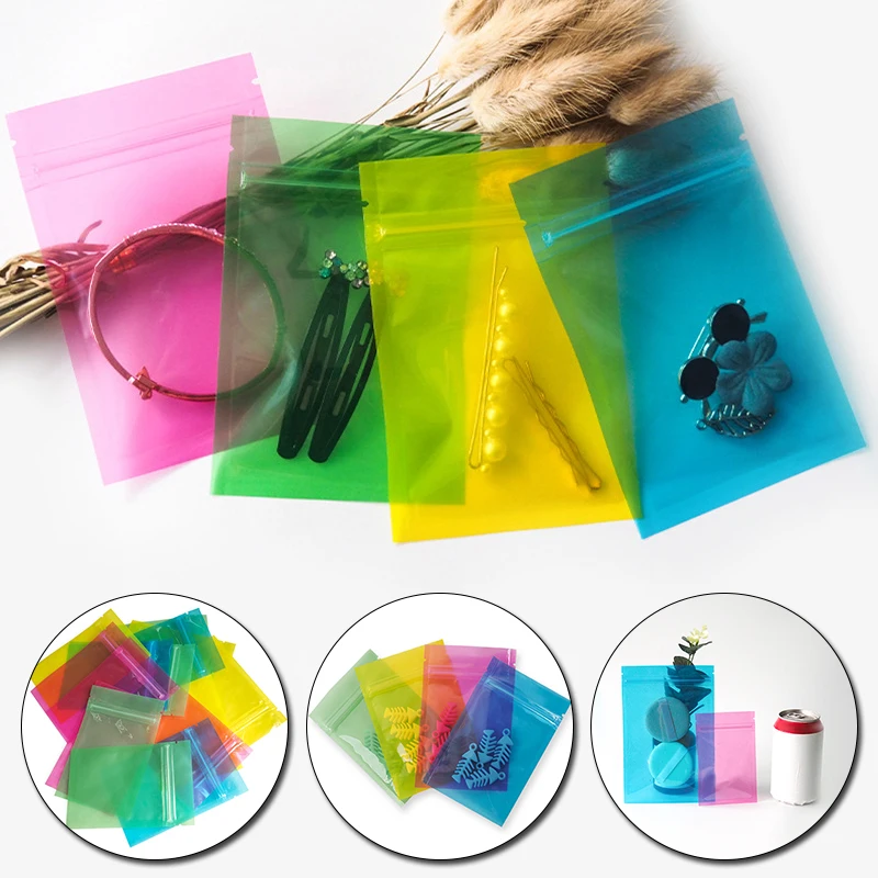 

10 шт./лот цветной прозрачный пакет, самозапечатывающийся пакет, пакет для хранения ювелирных изделий, жемчужный пакет, пищевой герметичный ...
