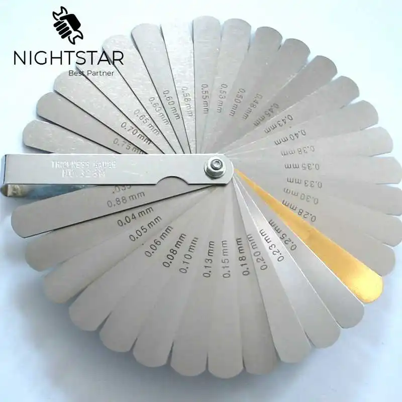 

32 Blades Metric Thickness Gage Set Tappet Valve Feeler Metric Gauge Stainless Steel 0.04-0.88mm Feeler Gauges Measuring Tool