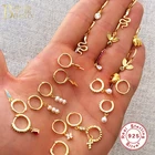 Серьги-кольца BOAKO с жемчугом женские, серьги из стерлингового серебра 925 пробы для пирсинга золотого цвета, роскошный подарок, Изящные Ювелирные украшения