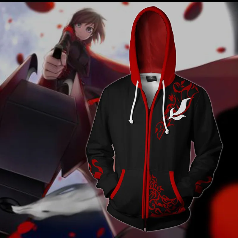 RWBY Crescent костюм с розой Косплей Аниме Толстовка мужские куртки и пальто женские