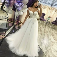 eightale elegant wedding dress cap sleeves appliques lace wedding gowns custom made boheimian a line scoop white bridal dress