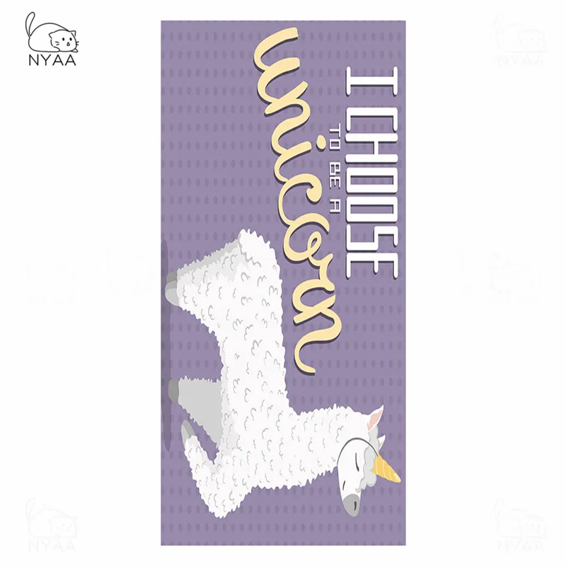 

New Cute Llama Children Cartoon Beach Towel Alpaca Printed Microfiber Baby Boys Girls Kids Swimming Bath Towel