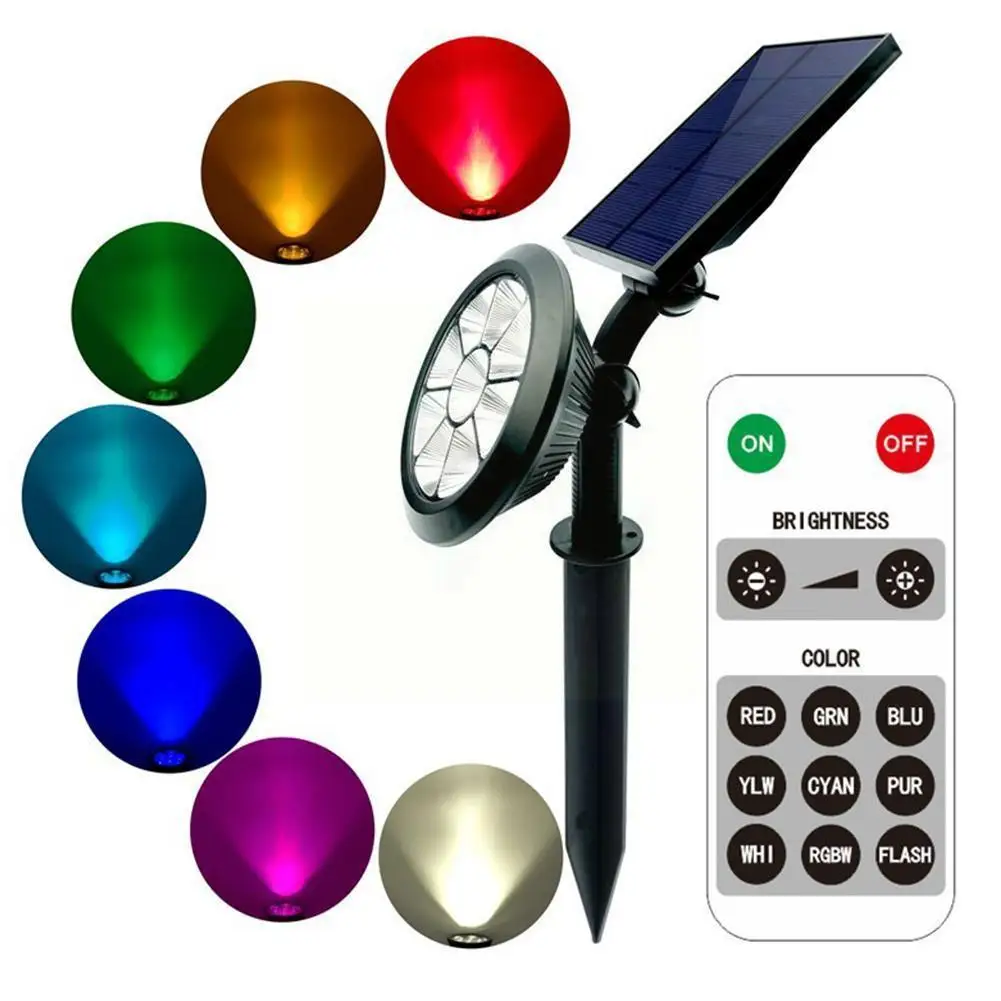 

9 LED Outdoor Solar Spotlights Solar Lawn Footpath Color Lighting Lighting Changing Courtyard Ground Waterproof Garden Ligh G5Y2