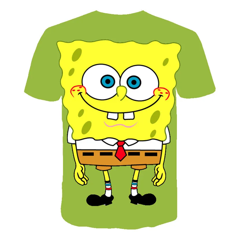 2019 детская футболка с 3D принтом из мультфильма Губка картофель Боб футболки