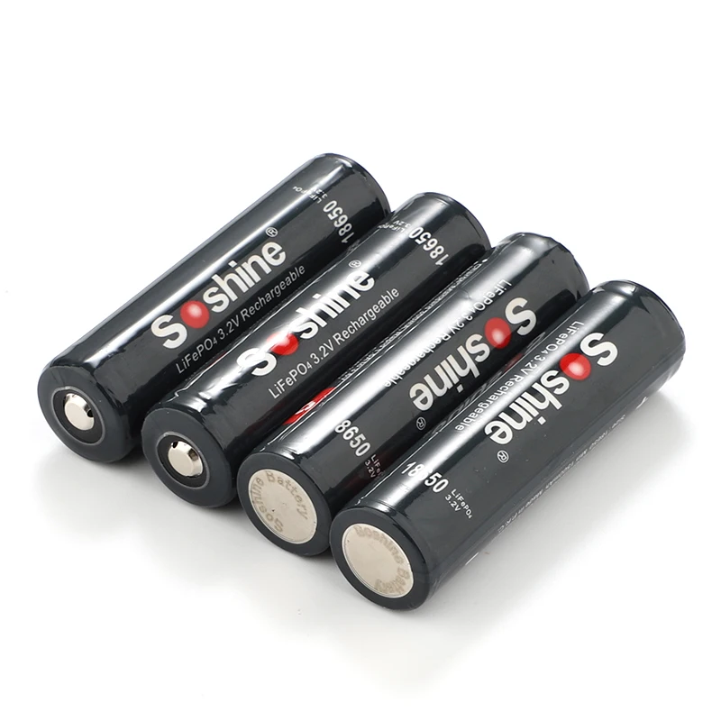 2 шт./лот Soshine 3 в 18650 LifePO4 аккумуляторная батарея 1800 мАч защищенная положительная