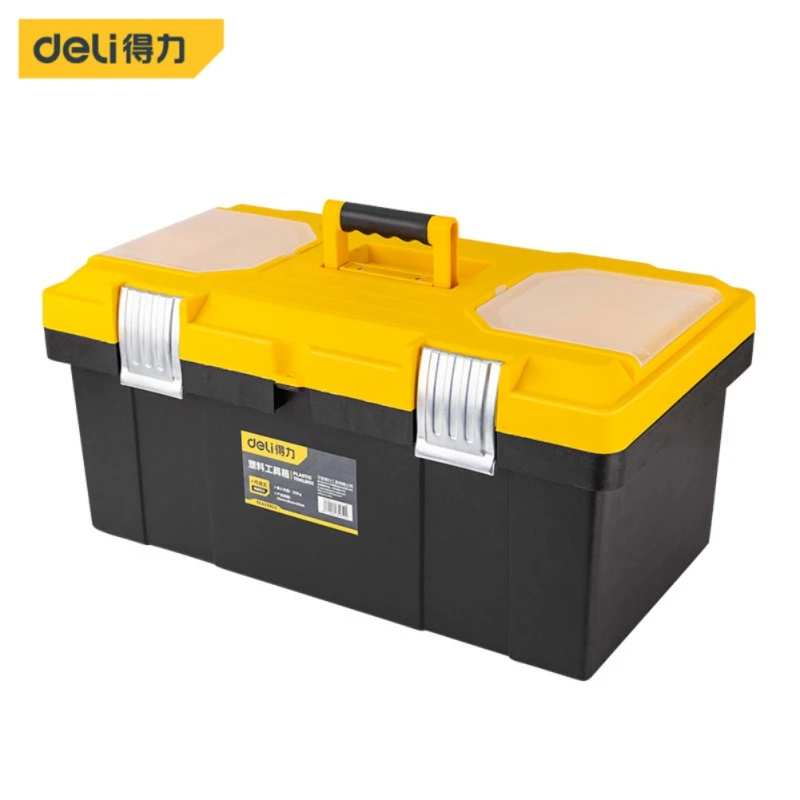 

DELI Waterproof Tool Kit 53*31*25cm Tool box Two Layers Seal box Shockproof Case Plastic Toolbox Portable Suitcase for Tools