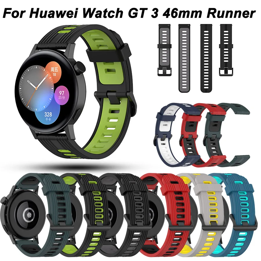 

For HUAWEI WATCH GT Runner Official Silicone Watch Band 22MM Replacement strap For Huawei GT 3 46MM GT2 Pro gt2 Bracelet Correa