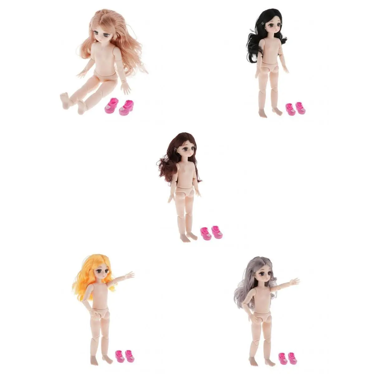 

5 Packs Articulated 28cm Girl Doll Body DIY For Girls Gift Normal Skin