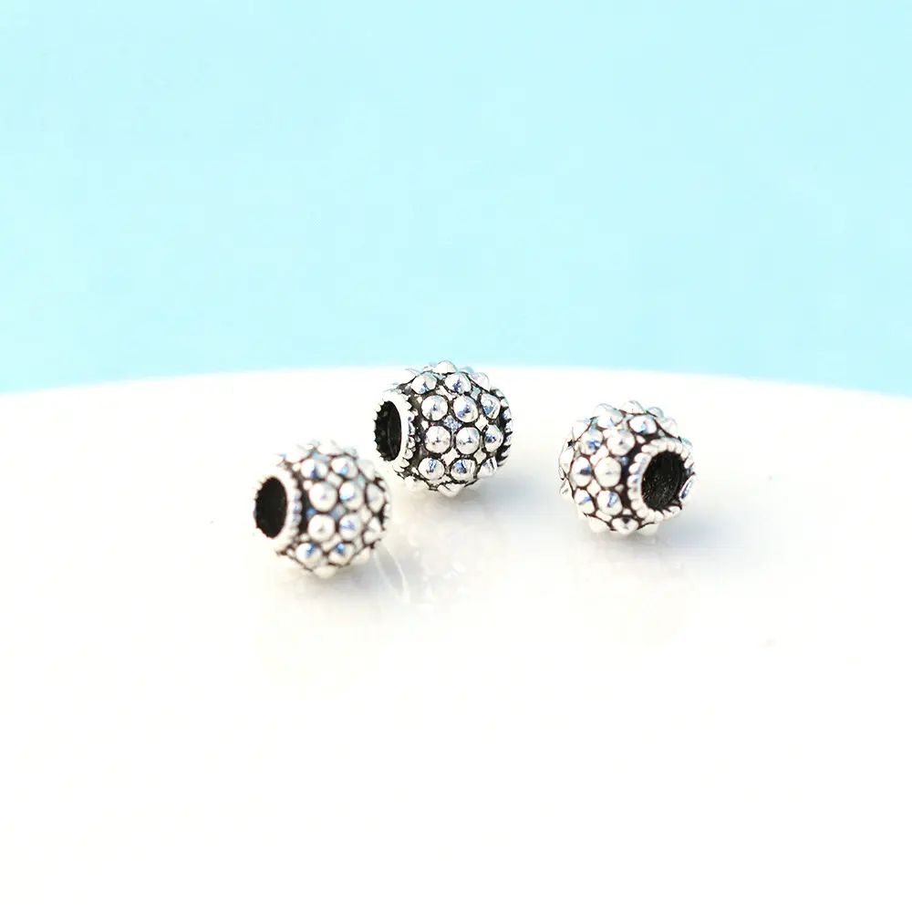 

3PCS 925 Sterling Silver Punk Style Spacer Charm Beads for DIY Bracelet Making Fine Jewelry Finding