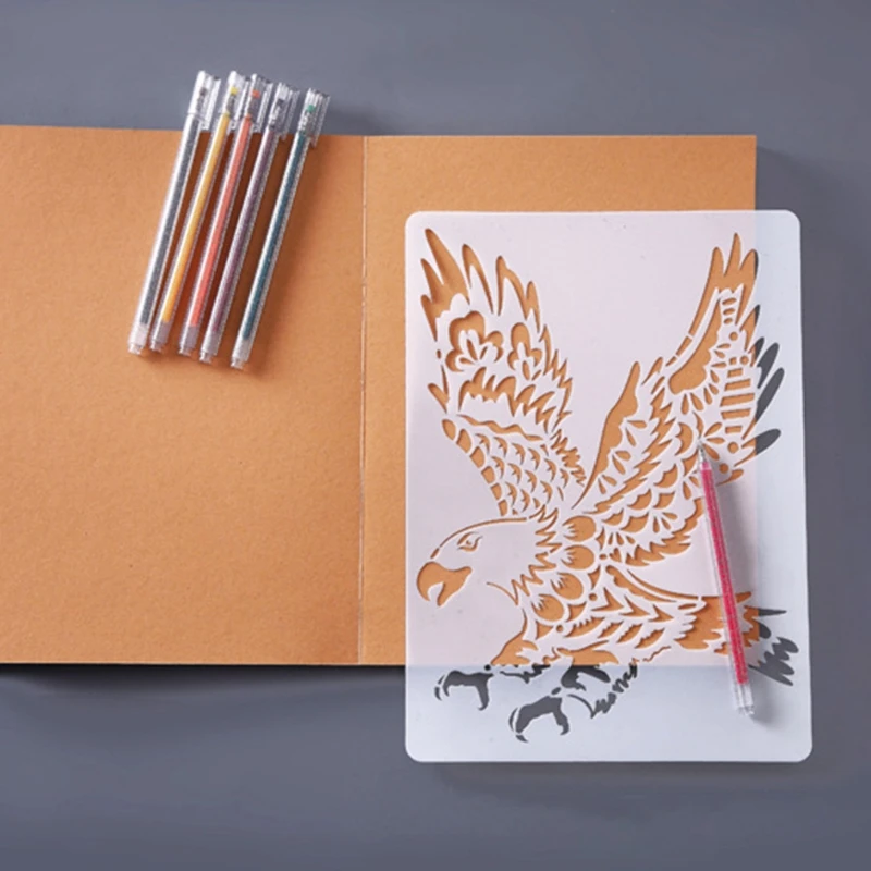 

13 Sheets Animals Drawing Template Ruler Hollow out DIY Stencils Stationery Children Drawing Figure Ruler Painting Scratch Paper