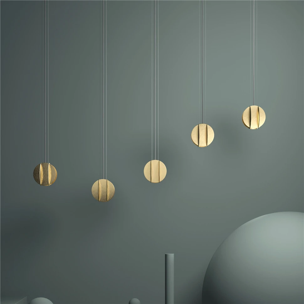 Минимализм Золотой роскошный подвесной светильник Скандинавское металлическое