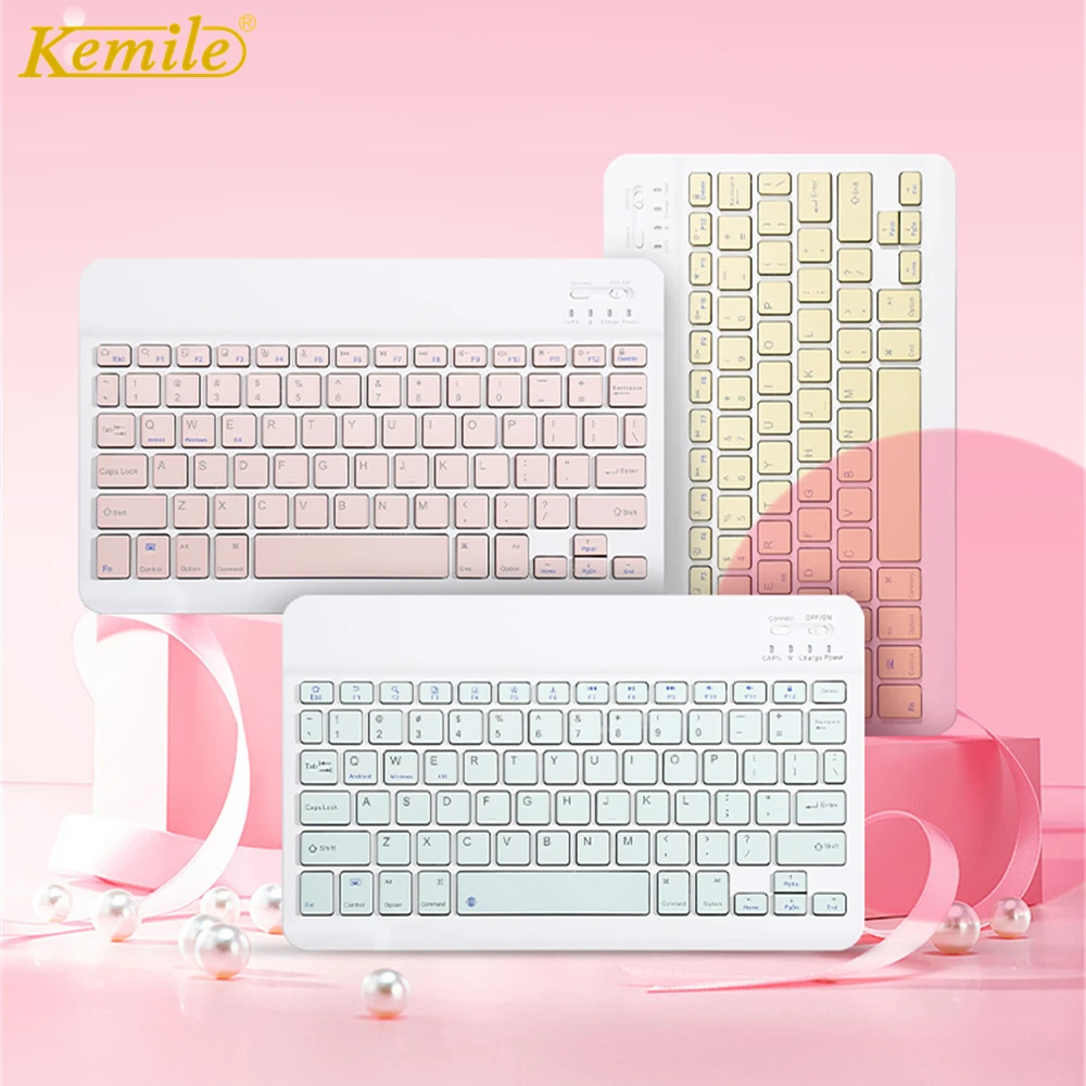 Цветная ультратонкая русская испанская клавиатура для планшета Samsung Android iPad 9 7 10 5