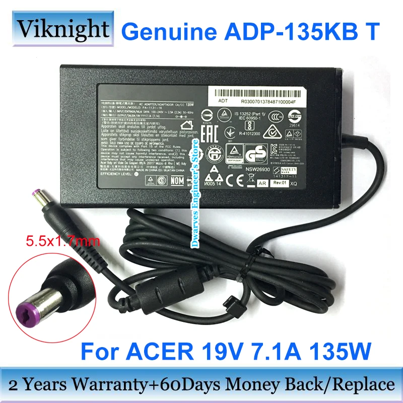 Оригинальный ADP 135KB T 19V 7.1A 135W адаптер переменного тока для ACER ASPIRE VX15 VX5 591G VN7 792G 74H5 V17