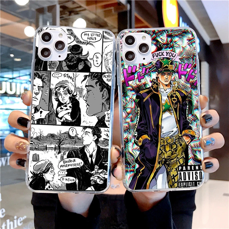 

JoJo's Bizarre Adventure series character soft silicone Phone case cover shell For iPhone 6s 7 8 Plus X XR XS 11 12 mini Pro Max