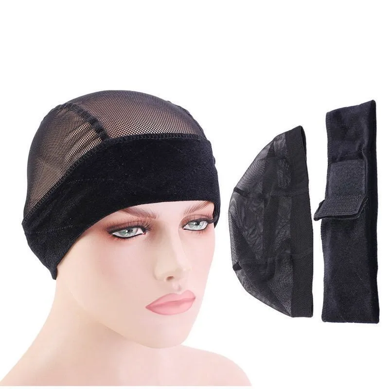 

New Wig Grip Velvet Comfort Wig Band For Wigs Frontals Headband With Adjustable Mesh Cap Wig Cap For Making Wigs Weaving Cap