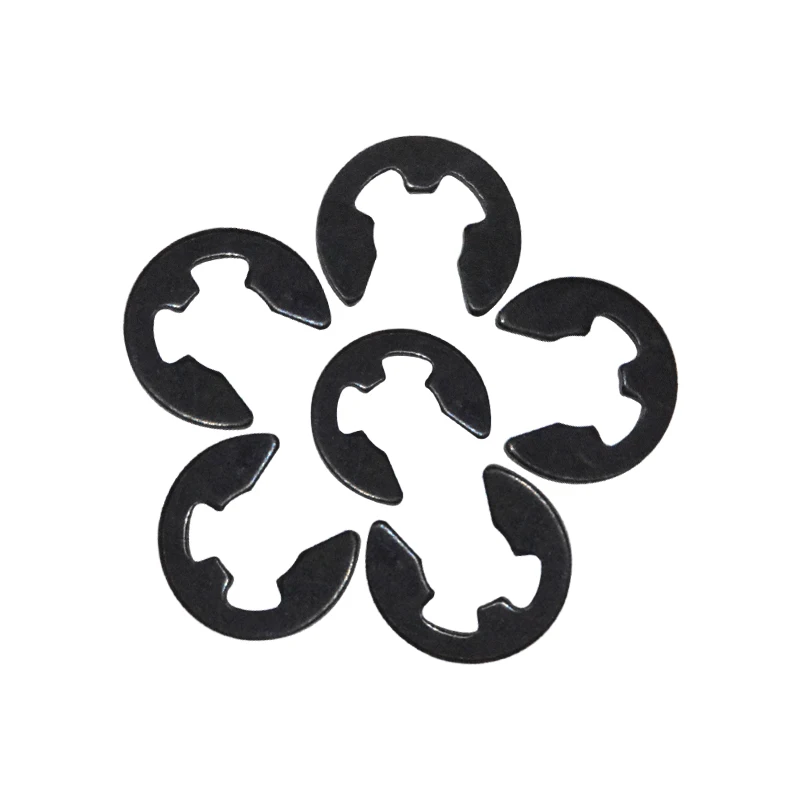 Черная стальная кольцевая Стопорная шайба типа E Clip раздельная M1.5 M2 M2.5 M3 M3.5 M4 M5 M6 M7