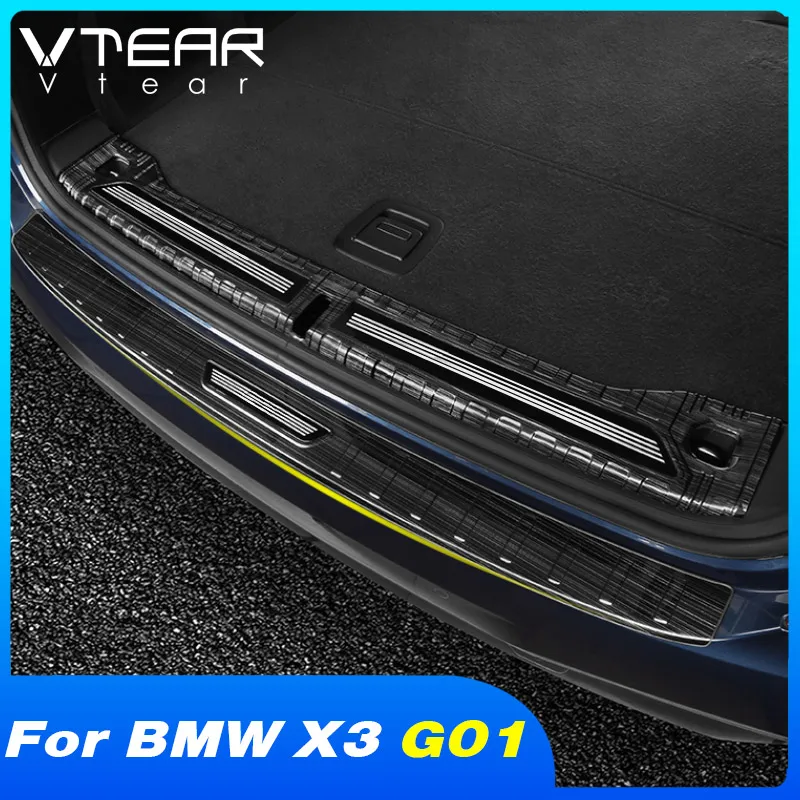 

Крышка заднего бампера Vtear, защитные аксессуары для модификации автомобиля из нержавеющей стали, детали, литье, отделка для BMW X3 G01 2018-2021