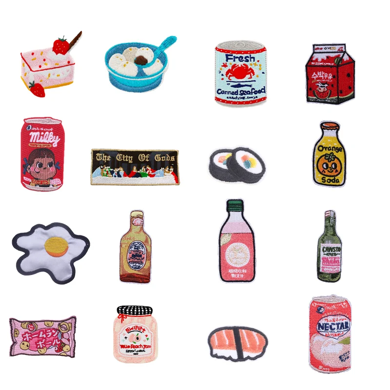 Японская вышивка сделай сам нашивка для закусок суши пищи полосатый значок