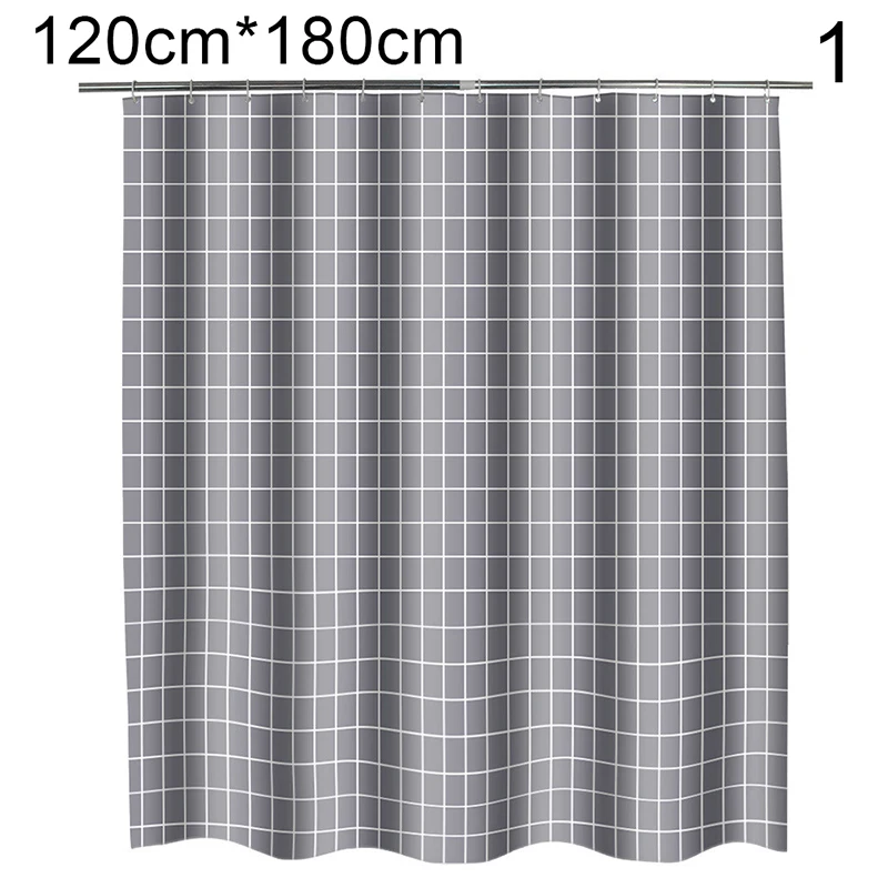 Серые клетчатые водонепроницаемые занавески для душа ванной s с 12 крючками|Шторы