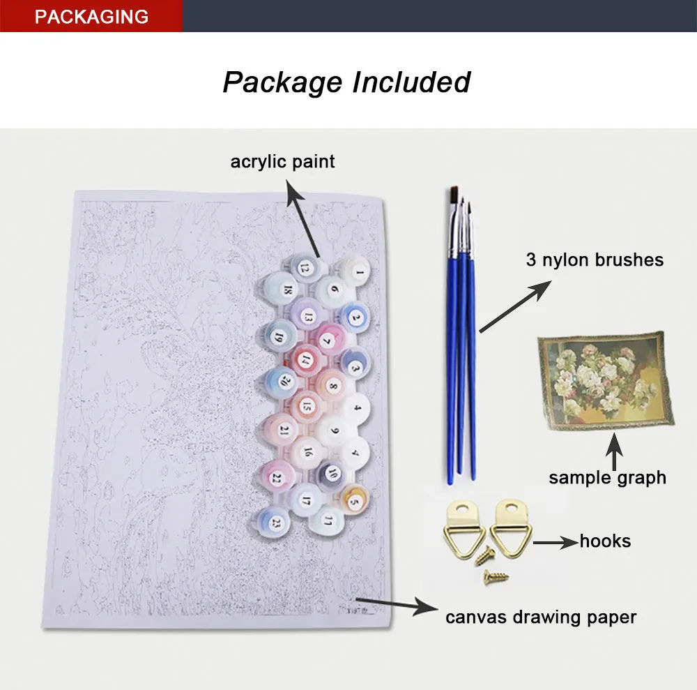 Цветы сосны картины по номерам DIY картинки масляная раскраска набор цифр подарок