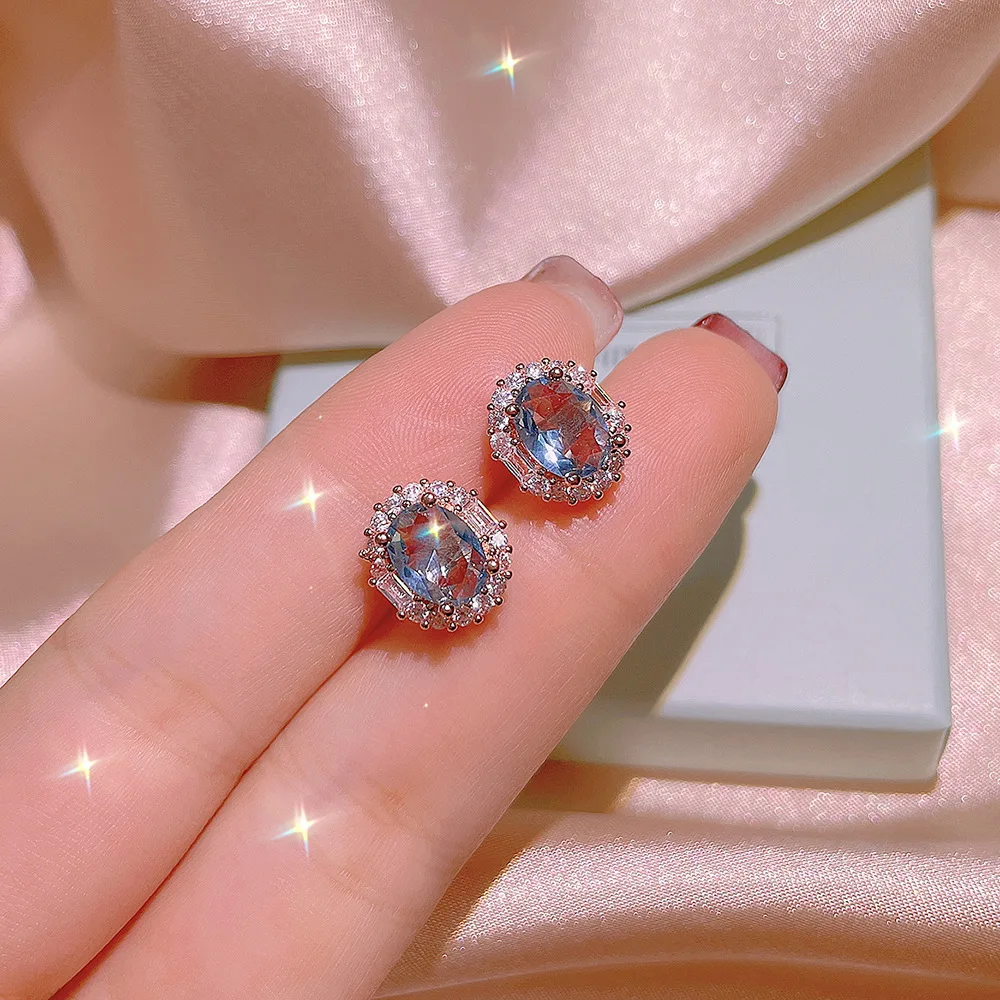 Аквамарин Лондонский синий топаз драгоценный камень искусственное серебро 925