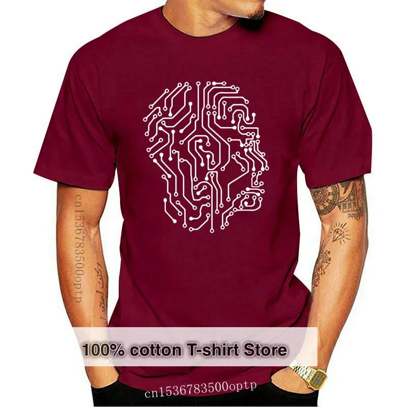 

New Drop shipping US SIZE 100% Cotton BLACK electric circuit head Men T shirt Oversized cool men Tshirt mens tee shirts