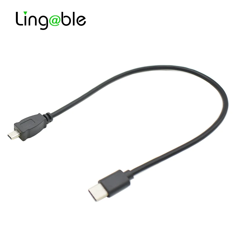 Lingable USB Type C Male to Mini 8Pin USB 2.0 Camera Converter OTG Cable Cord 30CM for Nikon Panasonic USB-C to Mini USB 8 Pin