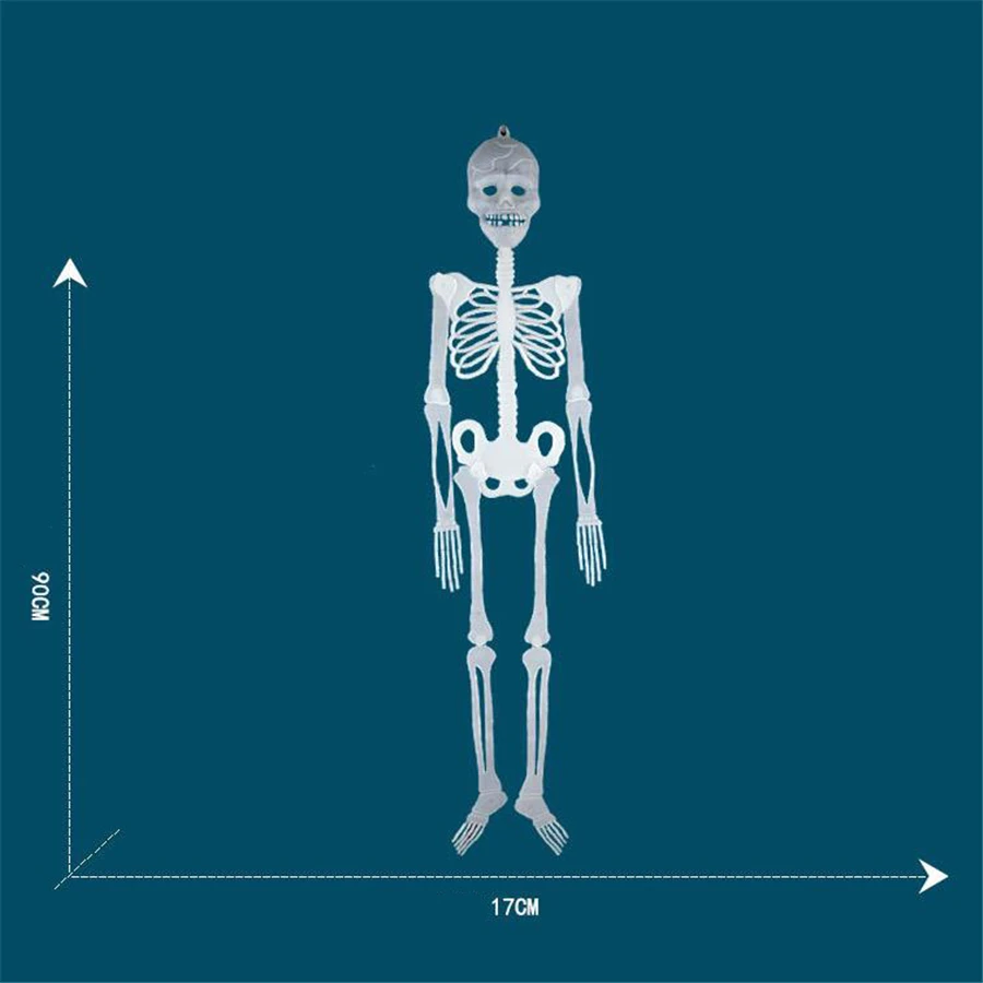 5 pcs 90 cm Dark Glow Skull Horror Luminous Movable Skeleton Halloween Props Event Party Decoration House Decor | Дом и сад