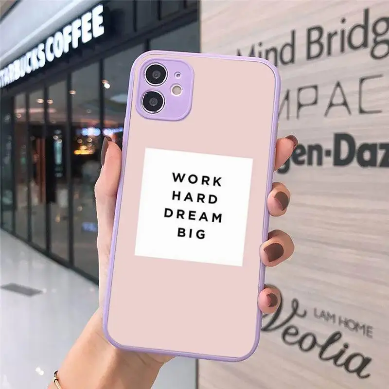 

Girl Boss Pink Women power text slogan Phone Case Matte transparent For Purple iPhone 12 Mini 11 Pro XR XS Max 7 8 Plus X Back