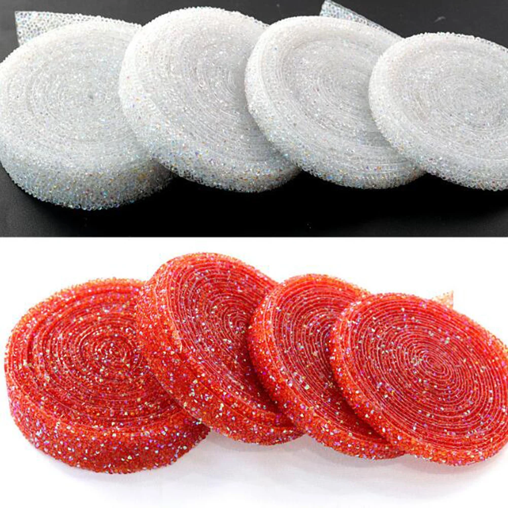 1 ярд шитье отделка исправление Стразы красочные смолы сетки страз кристалл
