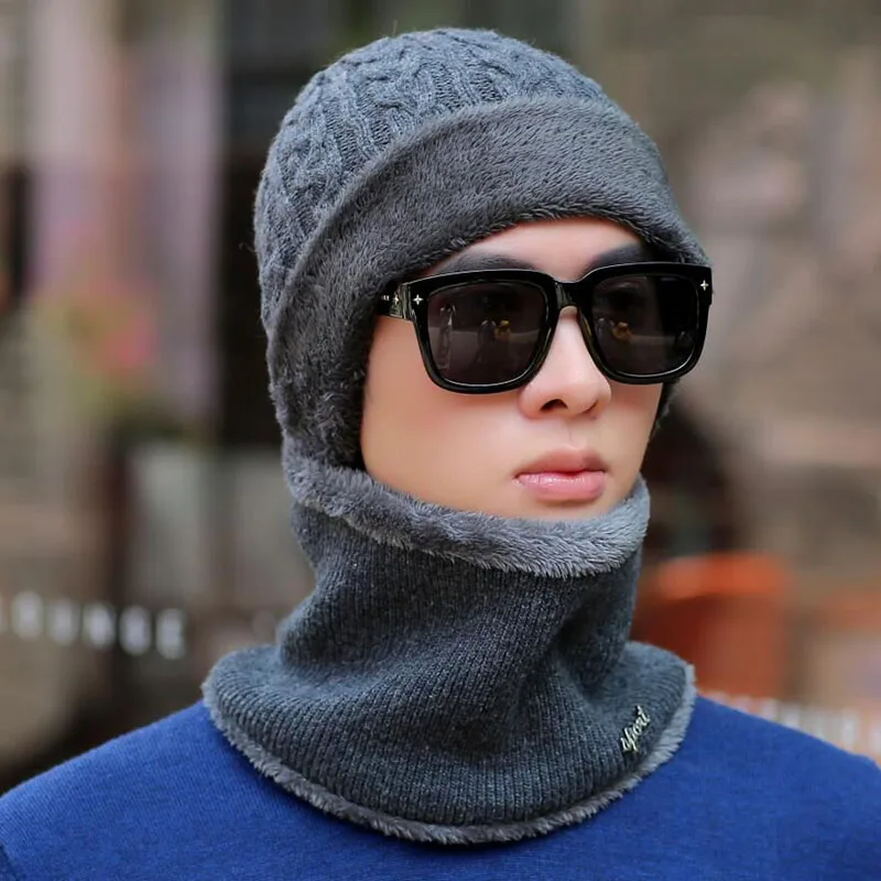 Брендовые зимние шапки для мужчин Skullies Beanies Мужская зимняя вязаная шапка из крученой пряжи шарф из шерсти женская маска капота мужская шапка