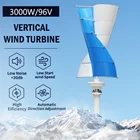 Китайский завод, 3000 Вт, ветрогенератор вертикальной турбины, альтернативные генераторы энергии, 24 В, 48 В, гибридный контроллер MPPT, инвертор