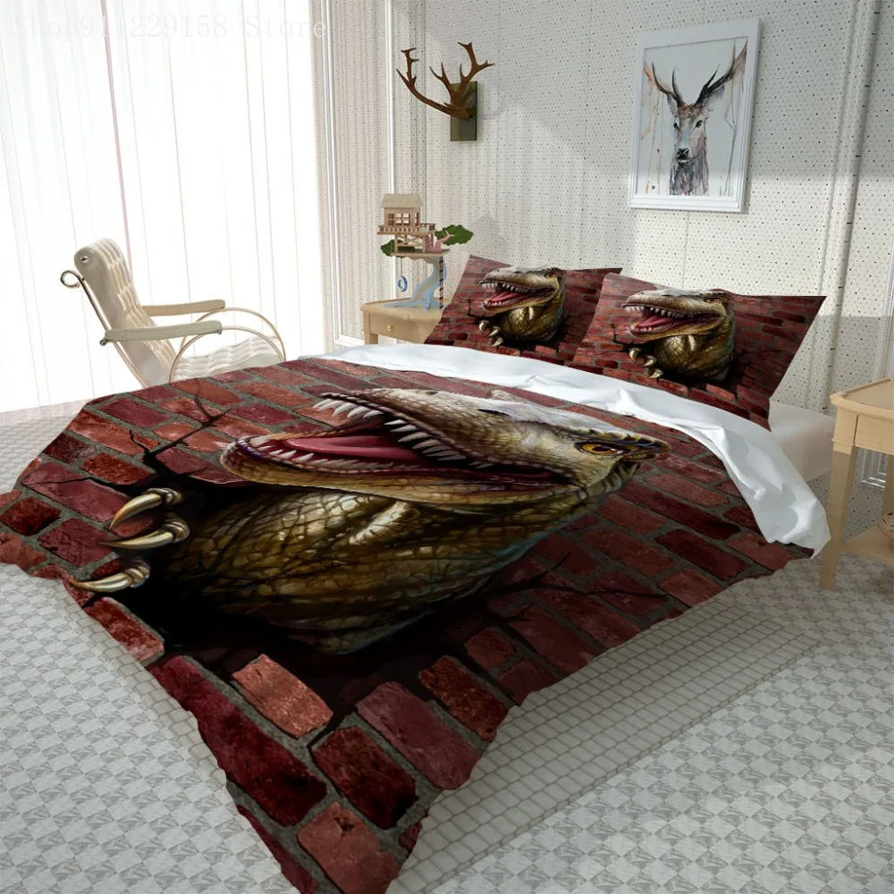 

2/3Pcs Beding Sets Nightmare Before Christmas 3D Bedding Scary Animal Duvet Cover Set Queen King Twin Size