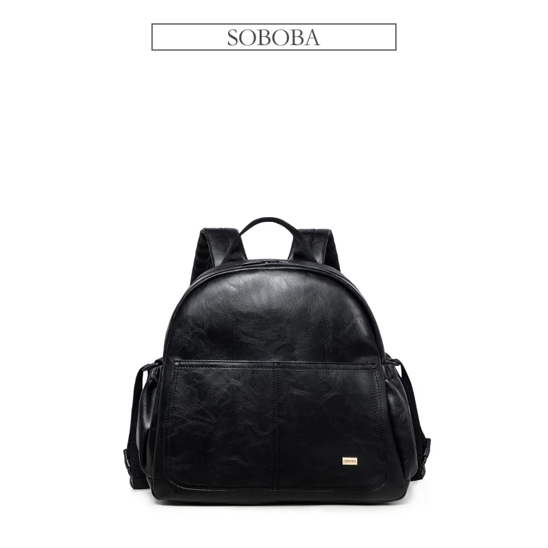 

Fashion Maternity Nappy Changing Bag for Mother Black Large Capacity Fashion Diaper Bag with 2 Straps Travel Backpack for Baby