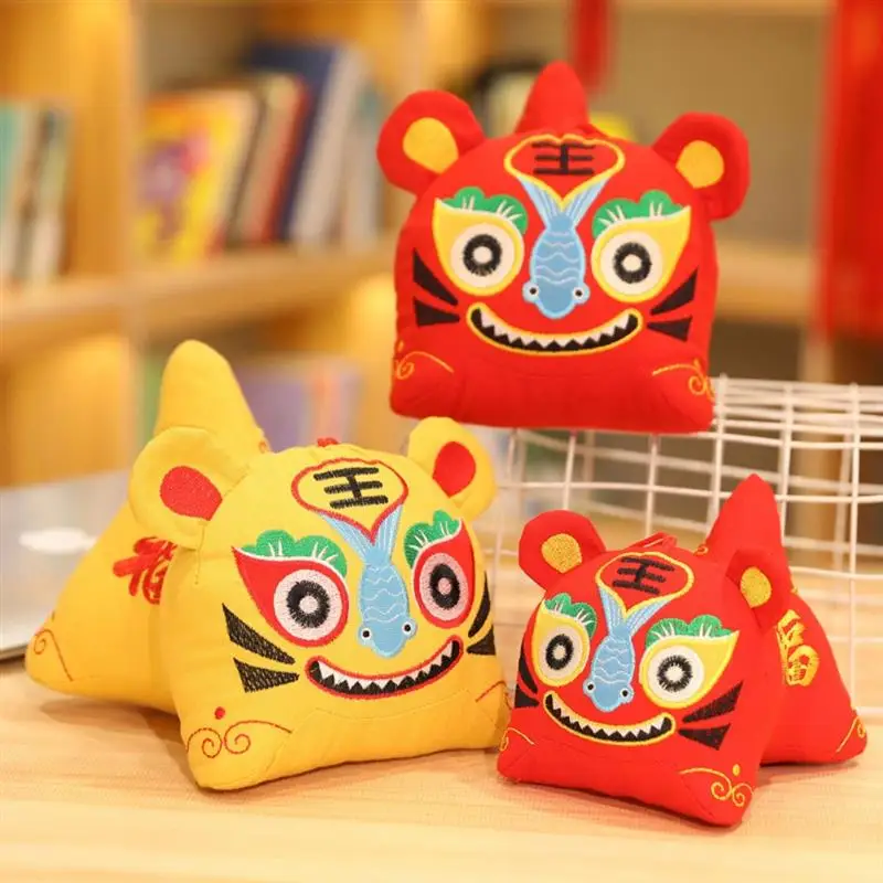 

2022 New Year Lucky Tiger Cute Plush Toys Red Tiger Doll Mascot Home Decor Ornament Plush Stuffed Animal Toy For Kids Gift
