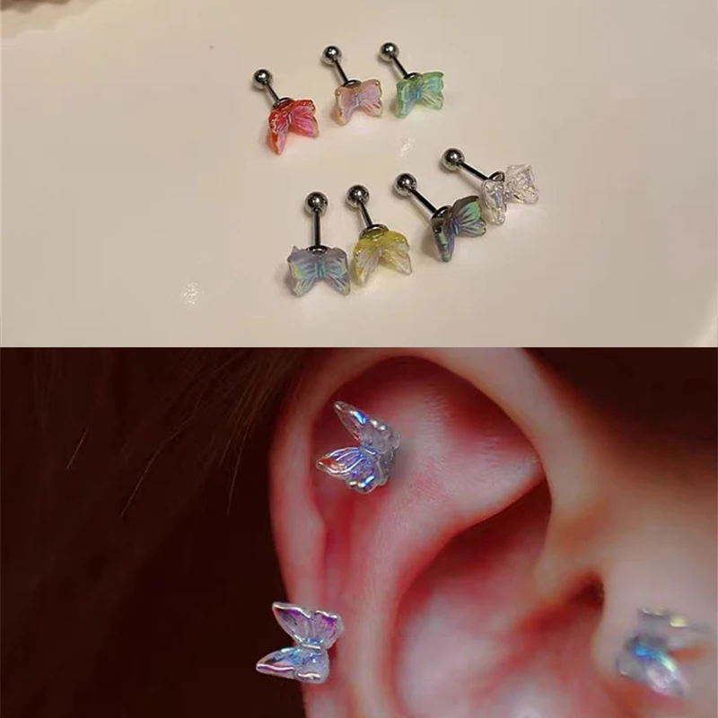 Серьги-гвоздики женские в виде бабочки 1 шт. | Украшения и аксессуары