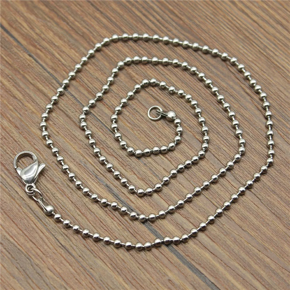 

2pcs 1.5mm 2mm Ball Chain Stainless Steel Chain With Lobster Clasp DIY Necklace Chain For Jewelry Making