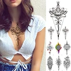 Водостойкая Временная тату-наклейка, цветы лотоса, кружевная Роза, меч, флэш-тату, Древний тотем, боди-арт, искусственное тату на руку для мужчин и женщин