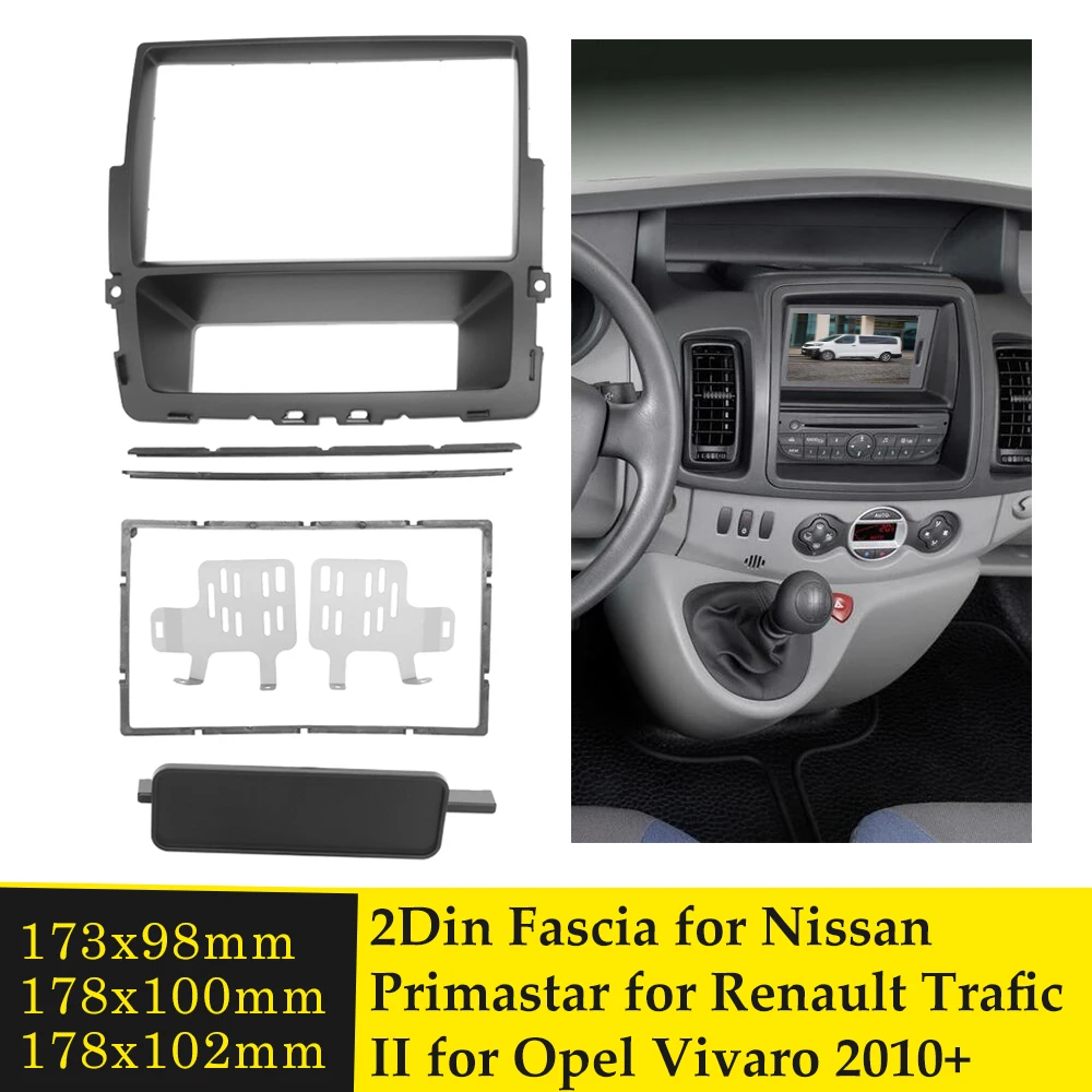 

Double Din Car Radio Fascia for Nissan Primastar For Renault Trafic II 2011+ For Opel Vivaro 2010+ Facia Panel Face Plate Trim